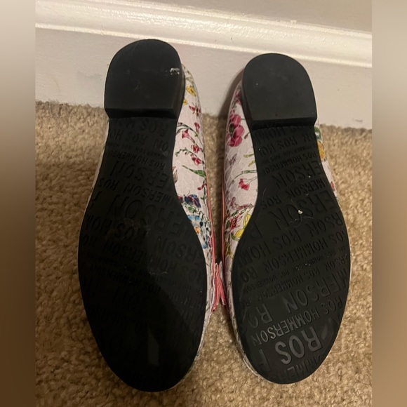 Ros Hommerson Womens Floral Loafers Regina Pink Leather Slip on Size 5M - Picture 4 of 6